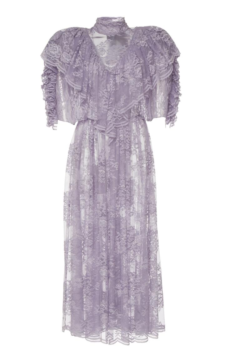 Moda Operandi Preen By Thornton Bregazzi Cora Ruffled Lace Midi Dress Size: S