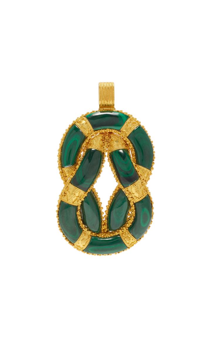 Ilias Lalaounis 18k Gold And Malachite Hercules Knot Pendant