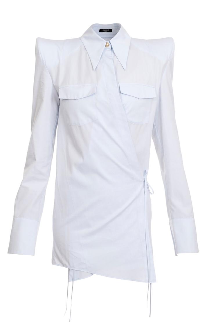 Moda Operandi Balmain Cotton Wrap Shirt