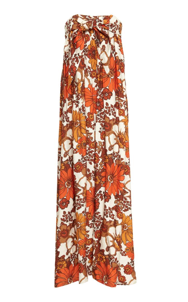 Dodo Bar Or Zaza Strapless Printed Crepe Dress