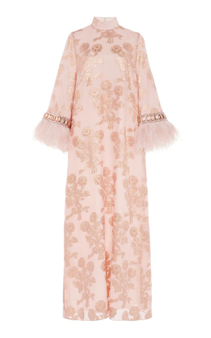 Moda Operandi Andrew Gn Embellished Floral Fil Coup Silk-blend Maxi Dress