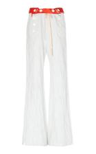 Ann Demeulemeester High-waist Cotton And Linen-blend Flare-leg Pants