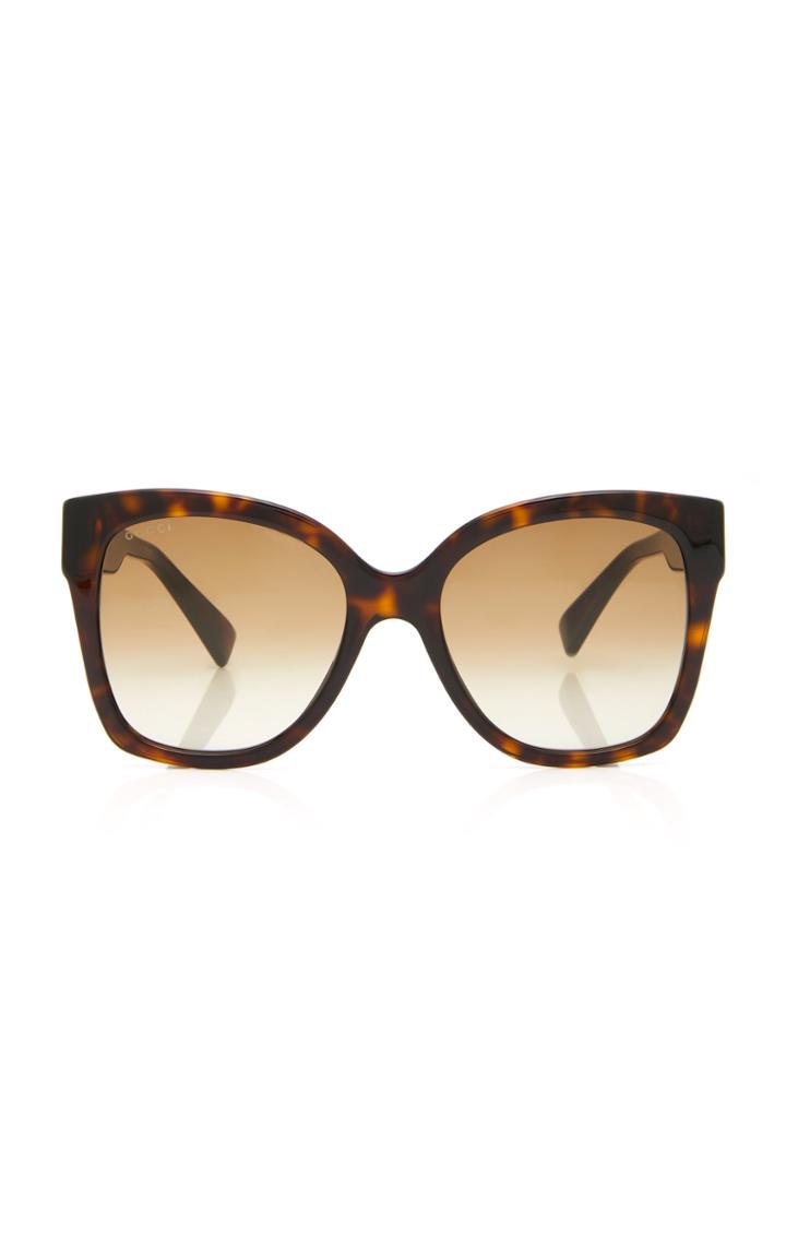 Gucci Sunglasses Web Plaque Oversized Acetate Square-frame Sunglasses