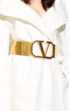 Moda Operandi Valentino Valentino Garavani 'v' Logo Metallic Leather Waist Belt