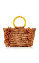 Carolina Santo Domingo Corallina Amber Raffia Bag