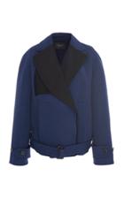 Derek Lam Two-tone Belted Wool-blend Jacket