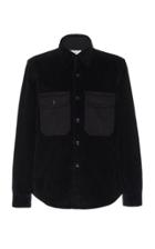 Ami Denim-trimmed Cotton-corduroy Shirt Size: S