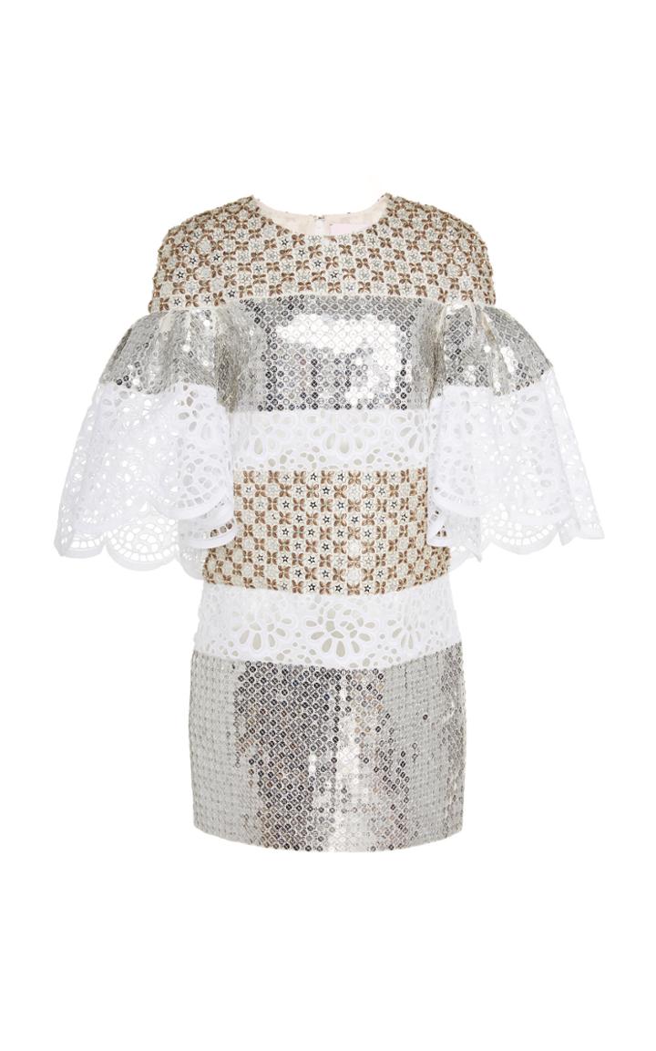 Carolina Herrera Eyelet And Embroidered Shift Dress