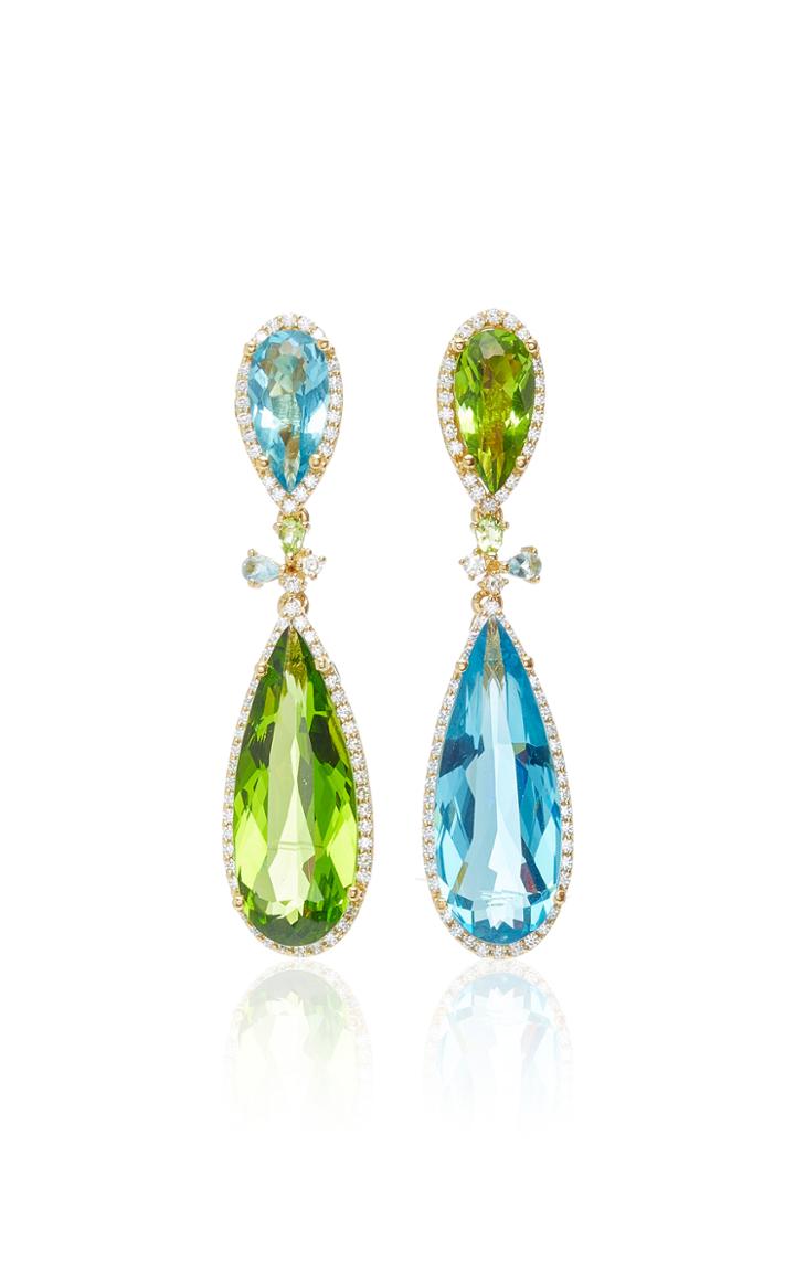 Anabela Chan Mini Aqua Papillon 18k Gold Vermeil Diamond Earrings