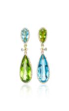 Anabela Chan Mini Aqua Papillon 18k Gold Vermeil Diamond Earrings
