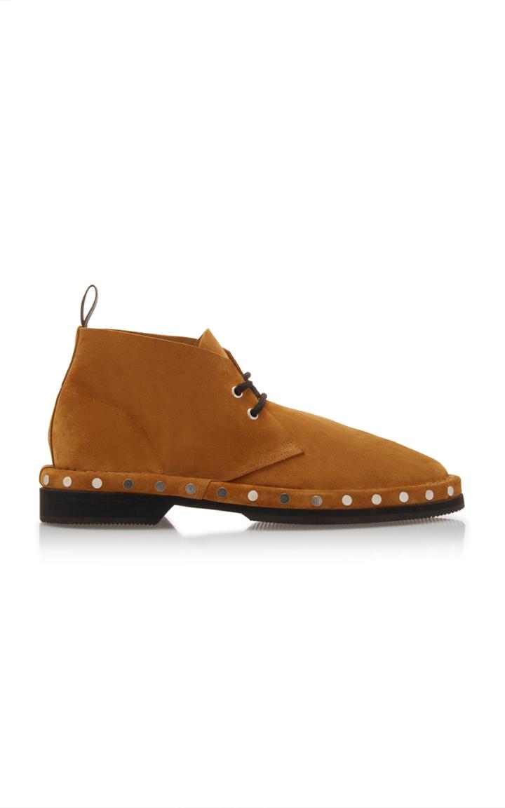 Alexander Mcqueen Studded Suede And Leather Ankle Boots