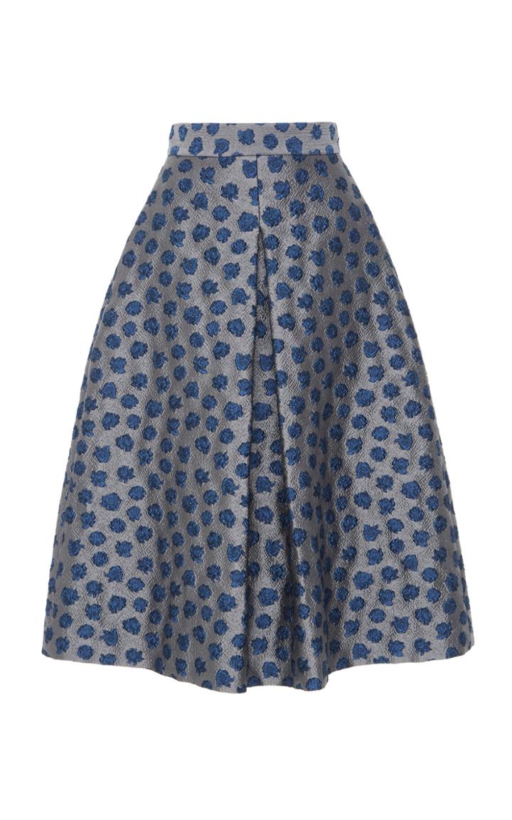 Luisa Beccaria Floral Jacquard Skirt