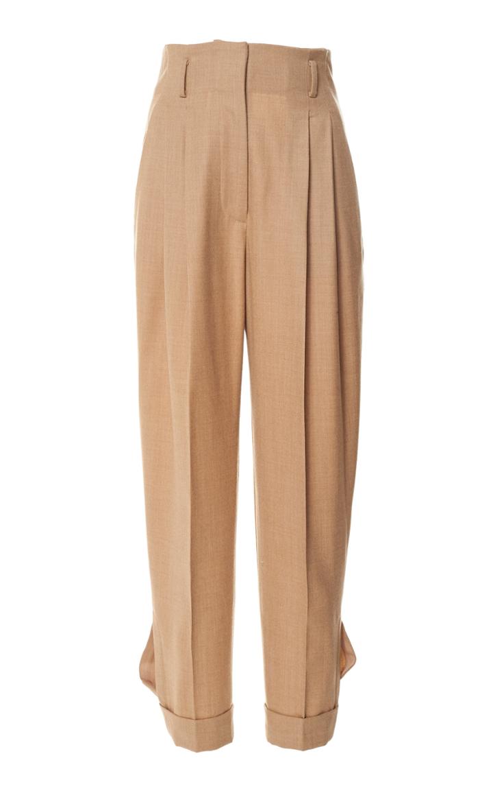 J. Mendel Pleated Broadcloth Cropped Pants