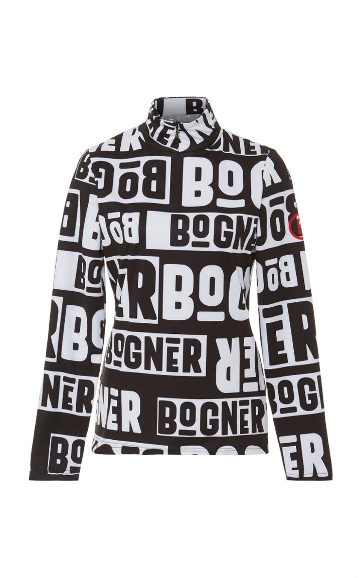 Bogner Sport Beline Logo-print Stretch-knit Turtleneck Top