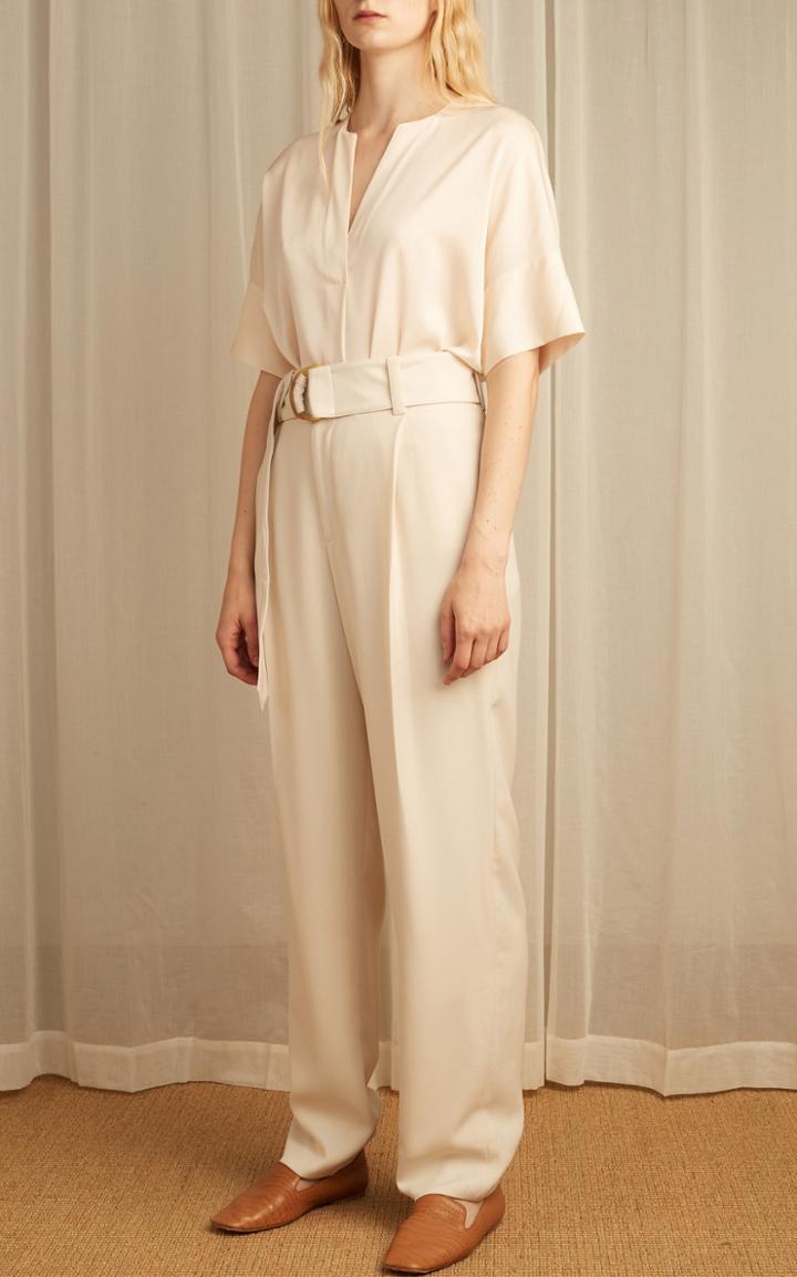 Moda Operandi Vince Belted Pleated Wide-leg Trousers