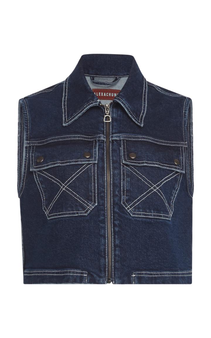 Alexachung Cropped Denim Gilet