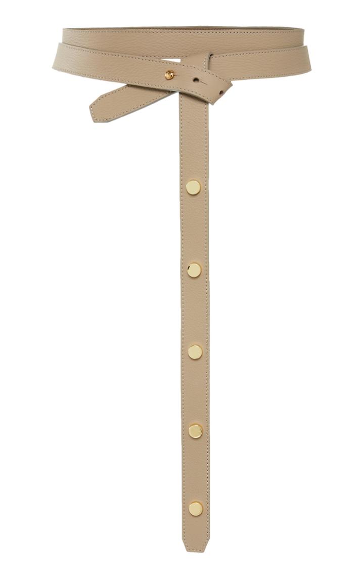 Agnona Tumbled Leather Double-wrap Studded Belt