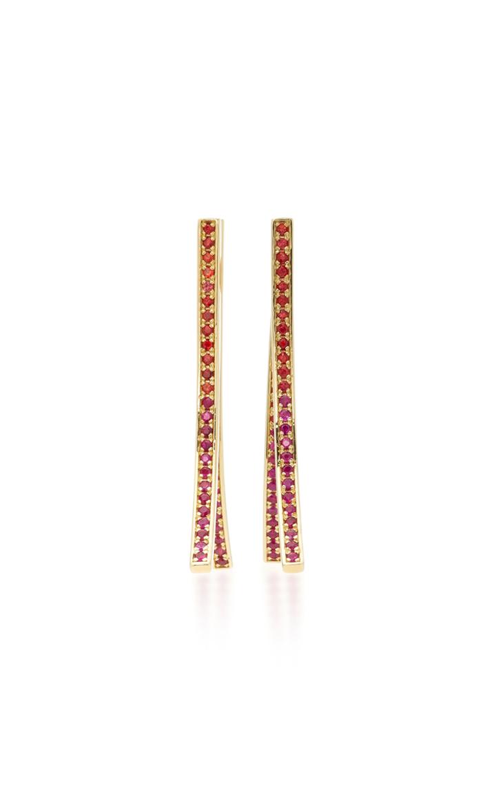 Bea Bongiasca Eight Long 9k Gold Sapphire Earrings