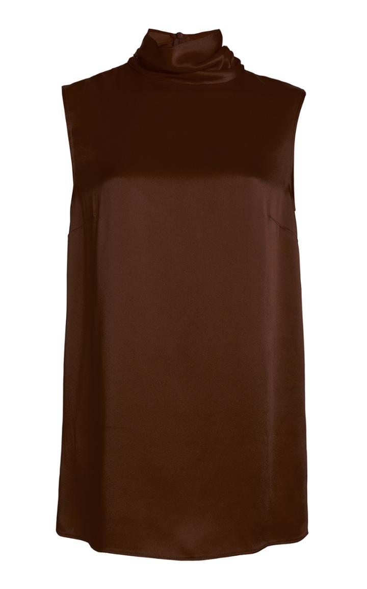 Lapointe Draped Doubleface Satin Top