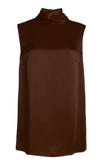 Lapointe Draped Doubleface Satin Top