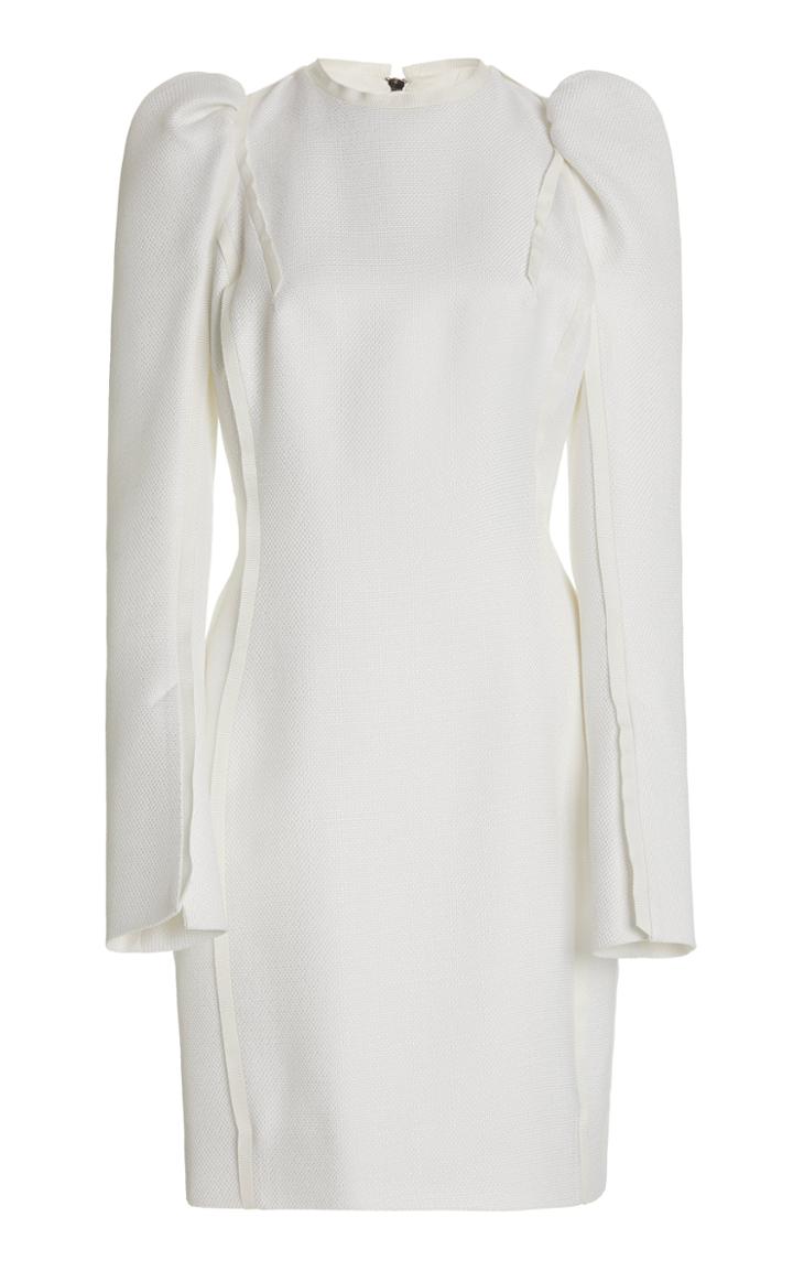 Moda Operandi Unttld Ada Grosgrain-trimmed Woven Puff-sleeve Mini Dress
