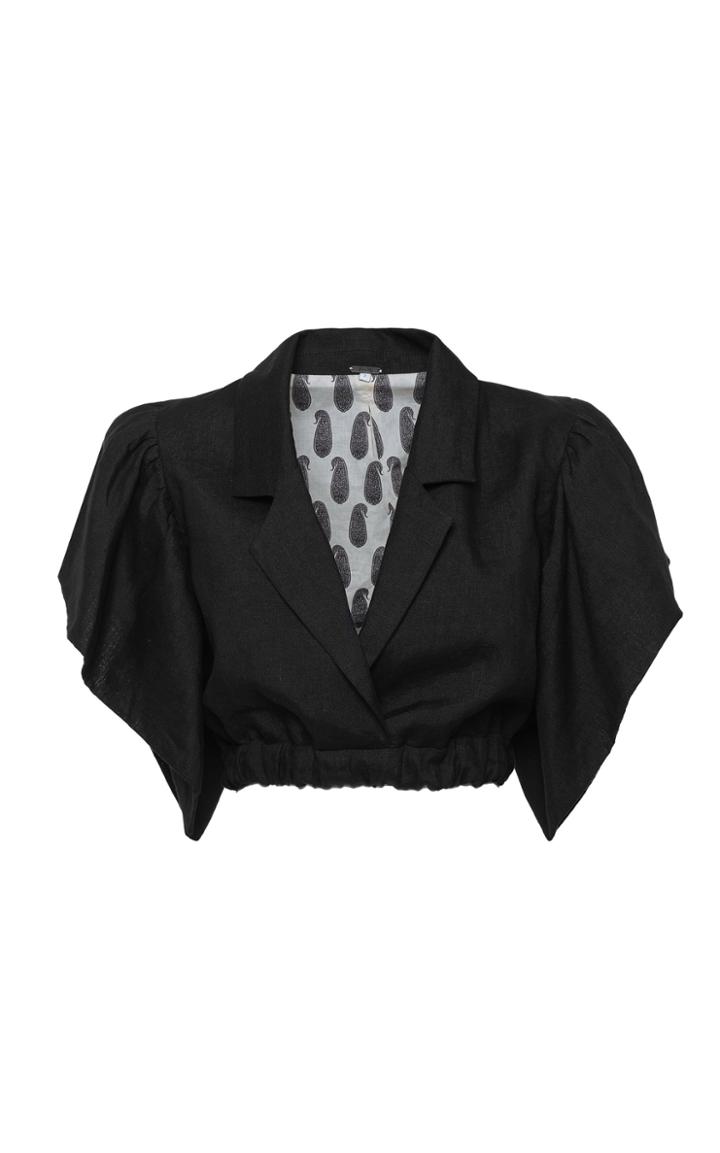 Moda Operandi Johanna Ortiz Eternal Vision Linen Cropped Tops