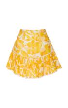 Significant Other Isla Pleated Floral-print Cotton-voile Mini Skirt Si