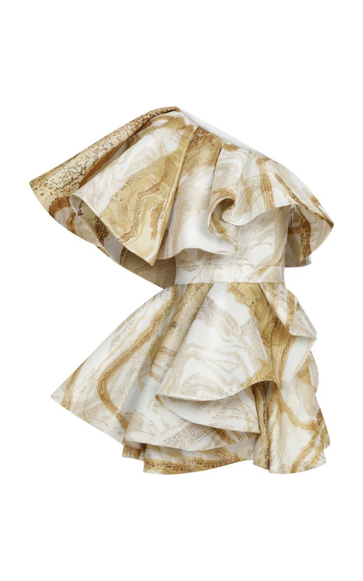 Moda Operandi Raisa Vanessa One Shouldered Mini Dress With Ruffles