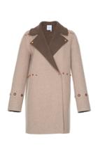 Agnona Cashmere Bicolor Cabochon Pea Coat