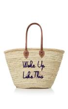 Poolside La Plage Embroidered Straw Tote