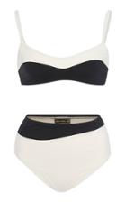 Proenza Schouler Two-tone Stretch-crepe Bikini Set