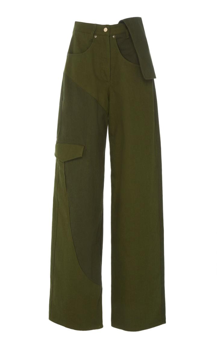 Jacquemus Le Jean De Nimes Two-tone Cotton-twill Wide-leg Pants