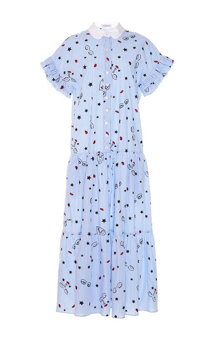 Vivetta Argonauta Drop Waist Ruffle Dress
