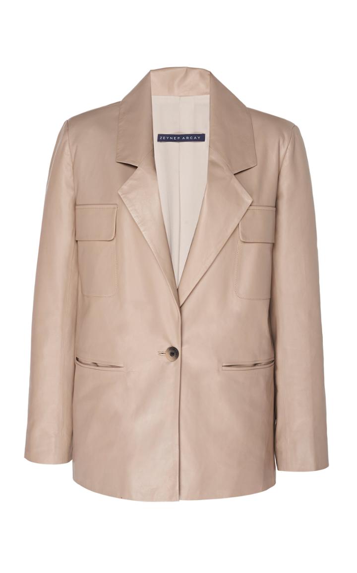 Zeynep Aray Oversized Leather Blazer