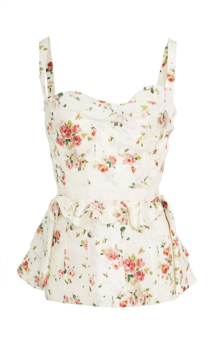 Brock Collection Tuty Roses Taffeta Top