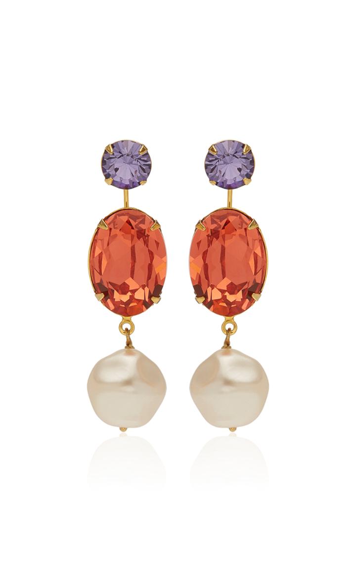 Jennifer Behr Meredith Swarovski And Pearl Earrings