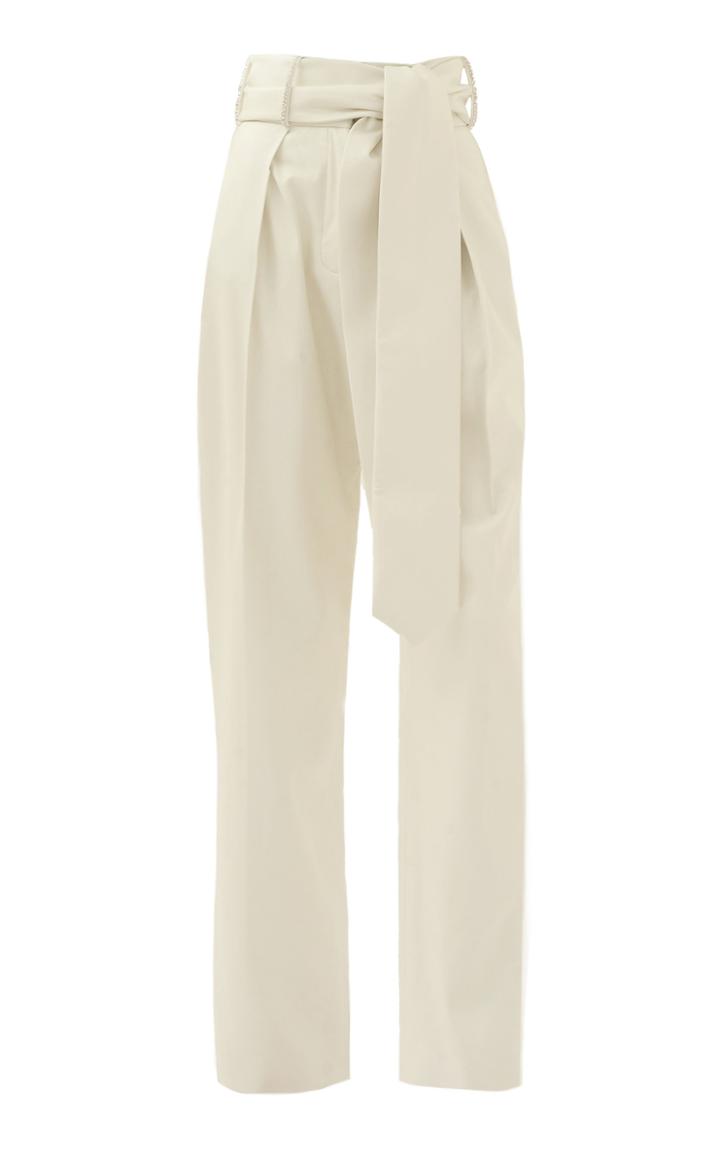 Anouki Crystal-embellished Leather-effect Wide-leg Pants