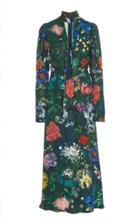 Lela Rose Floral-print Tie-detailed Crepe Dress