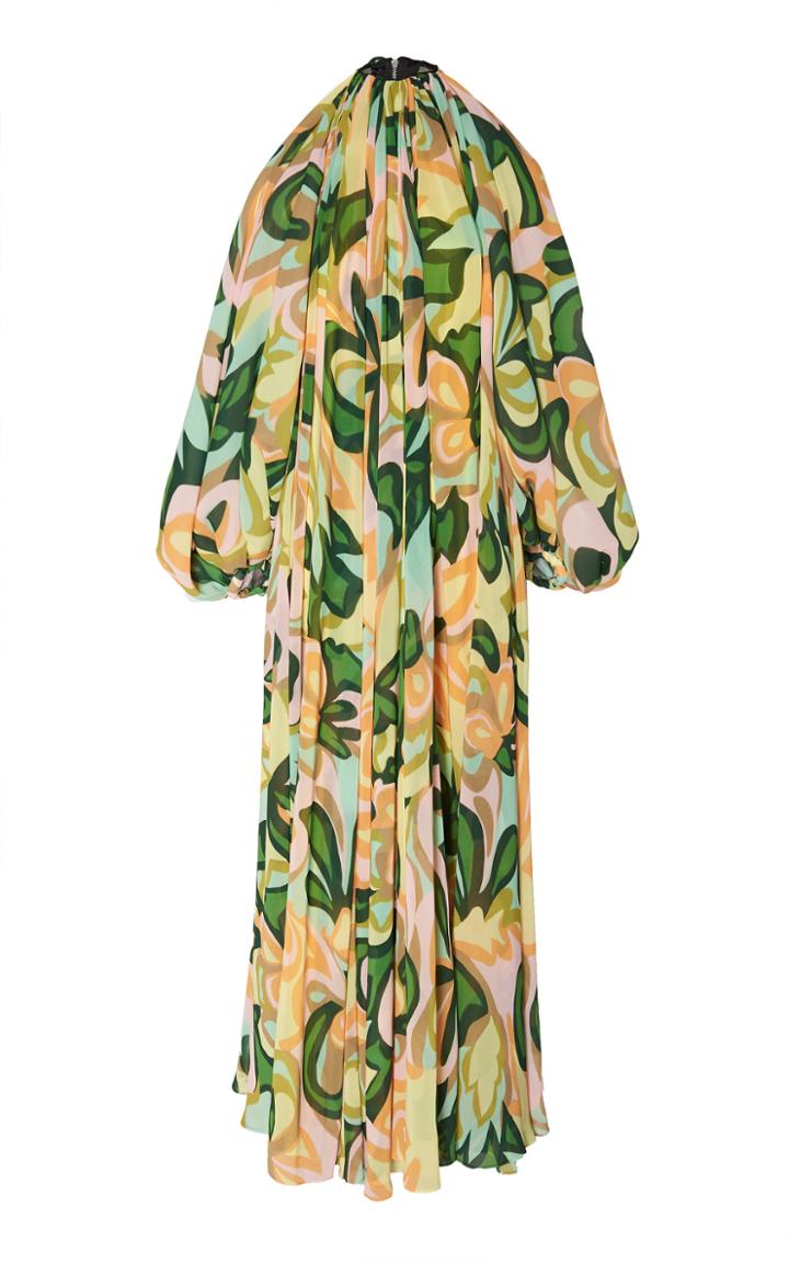 Richard Quinn Fruity Printed Chiffon Gown