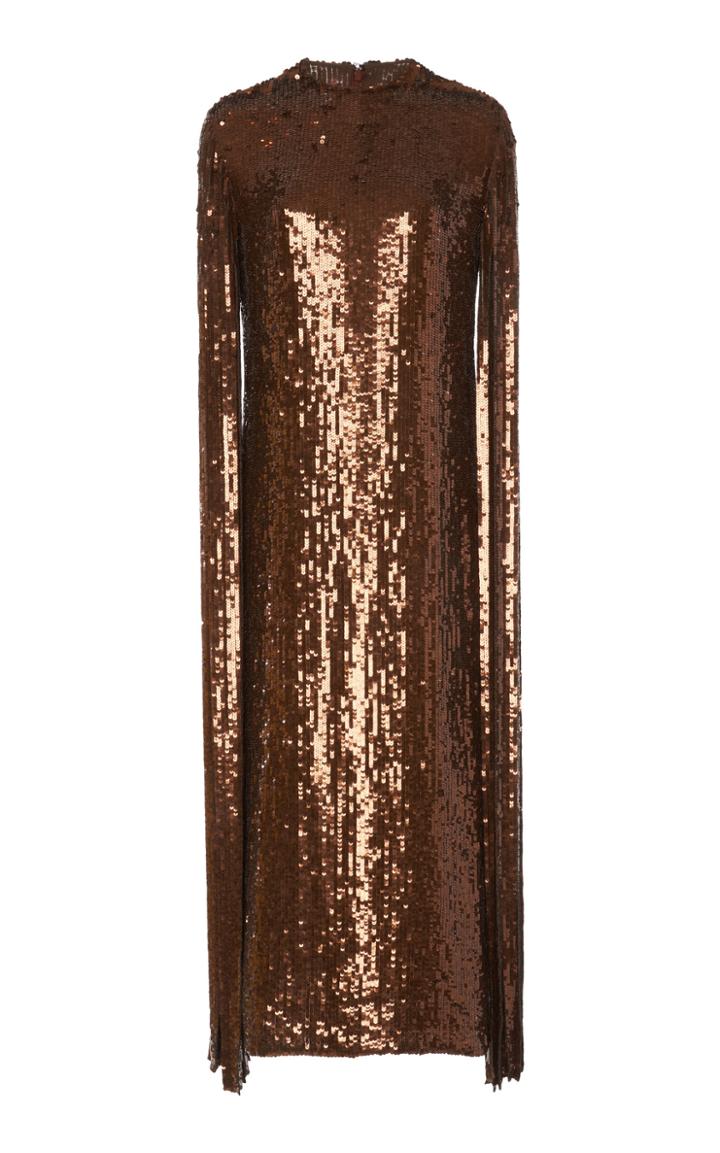 Moda Operandi Valentino Fringed Silk Sequin Midi Dress