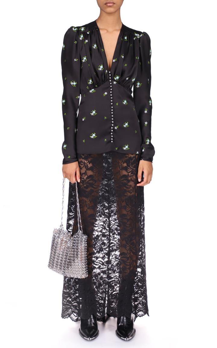 Moda Operandi Paco Rabanne Stretch Lace Maxi Skirt