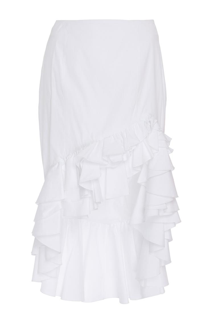Caroline Constas Cascading Ruffle Pencil Skirt