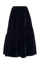 Cecilie Bahnsen Abby Velvet A-line Skirt
