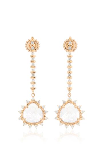 Kathryn Elyse 18k Rose Gold Moonstone And Diamond Earrings