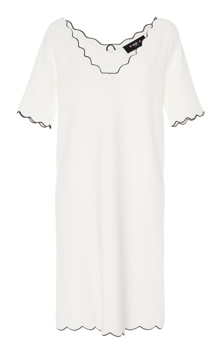 Paule Ka Scalloped Short Sleeve Dress