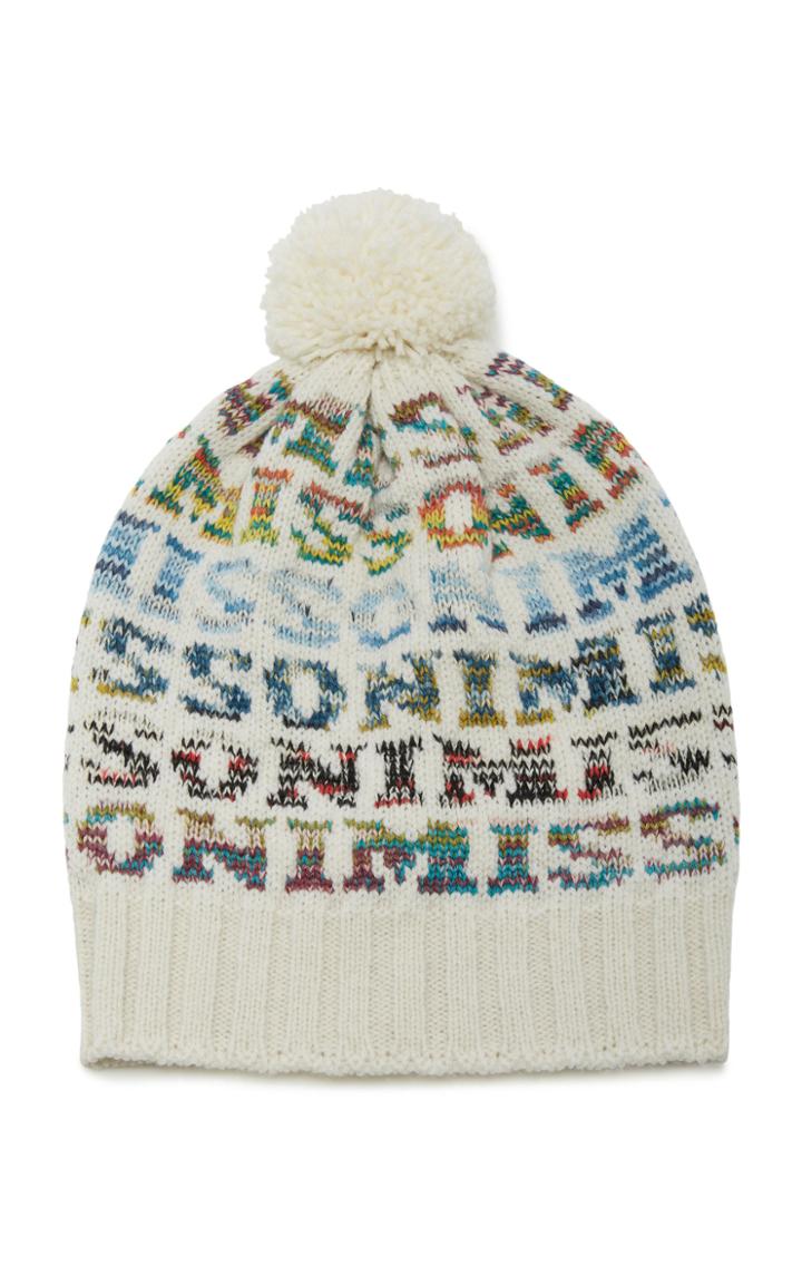 Missoni Pom-pom-embellished Intarsia-knit Wool-blend Beanie