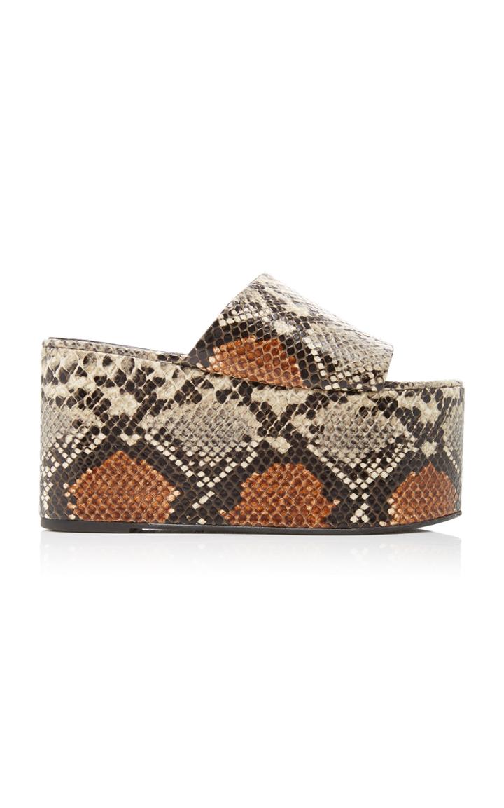 Moda Operandi Simon Miller Blackout Snake-effect Platform Sandals Size: 35
