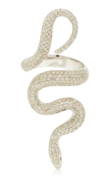 Lynn Ban Jewelry Pave Snake Ring