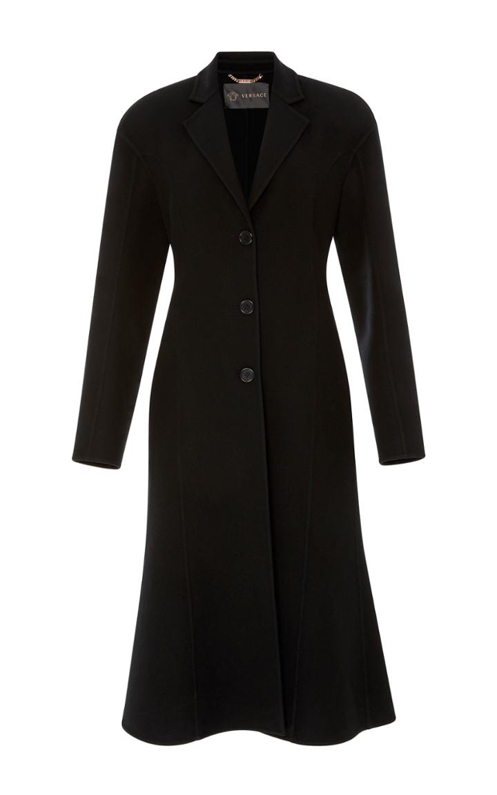 Versace A-line Double Wool Coat