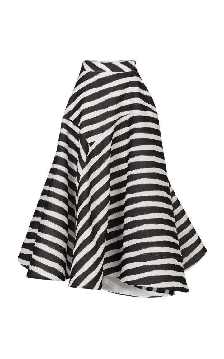 Maticevski Machinery Striped Satin Midi Skirt